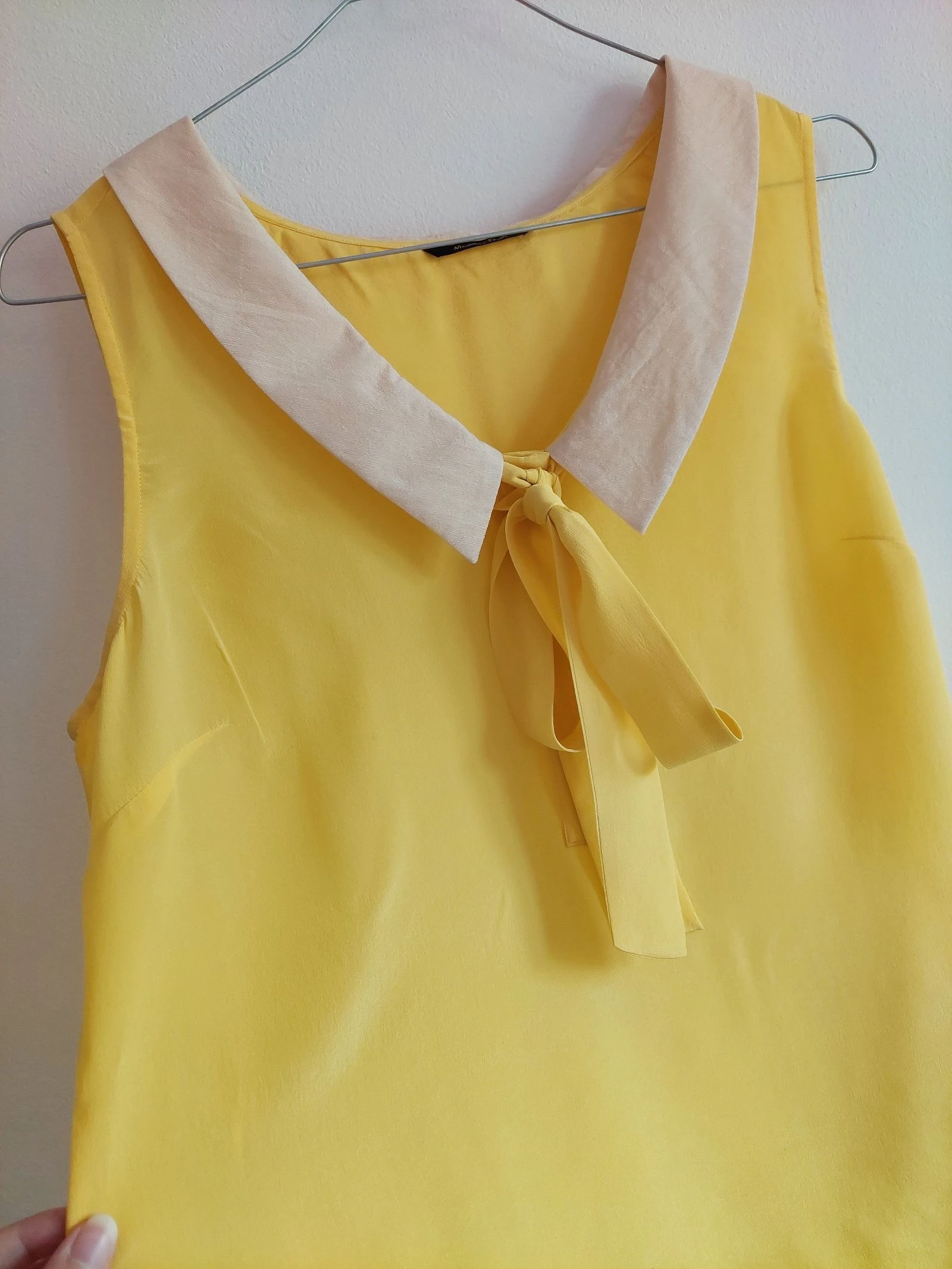 Massimo Dutti Silk Yellow Top